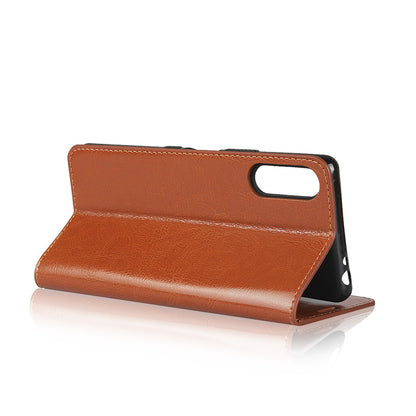 Crazy Horse Wallet Stand Genuine Leather Cover for Sony Xperia L4