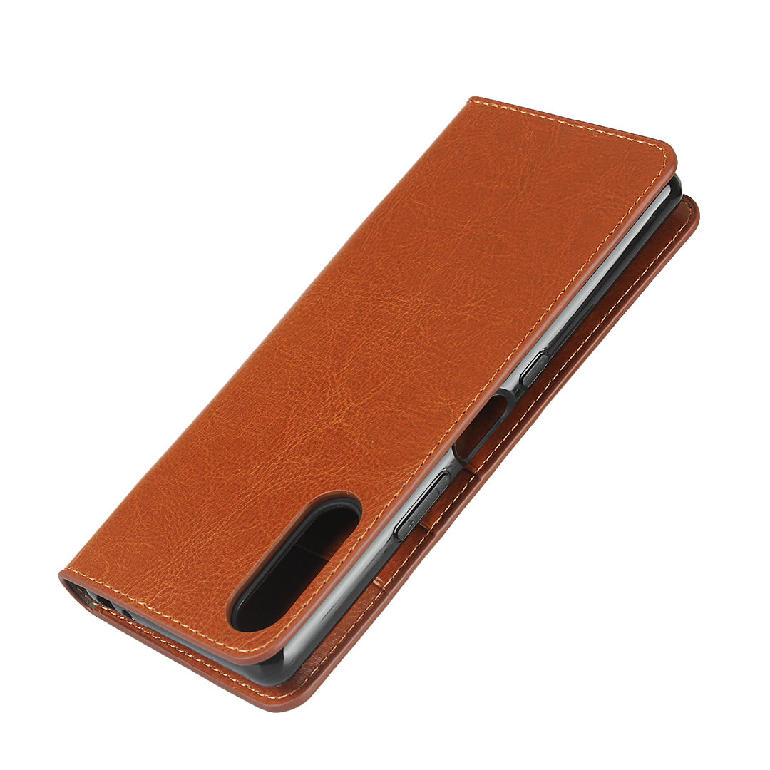 Crazy Horse Wallet Stand Genuine Leather Cover for Sony Xperia L4
