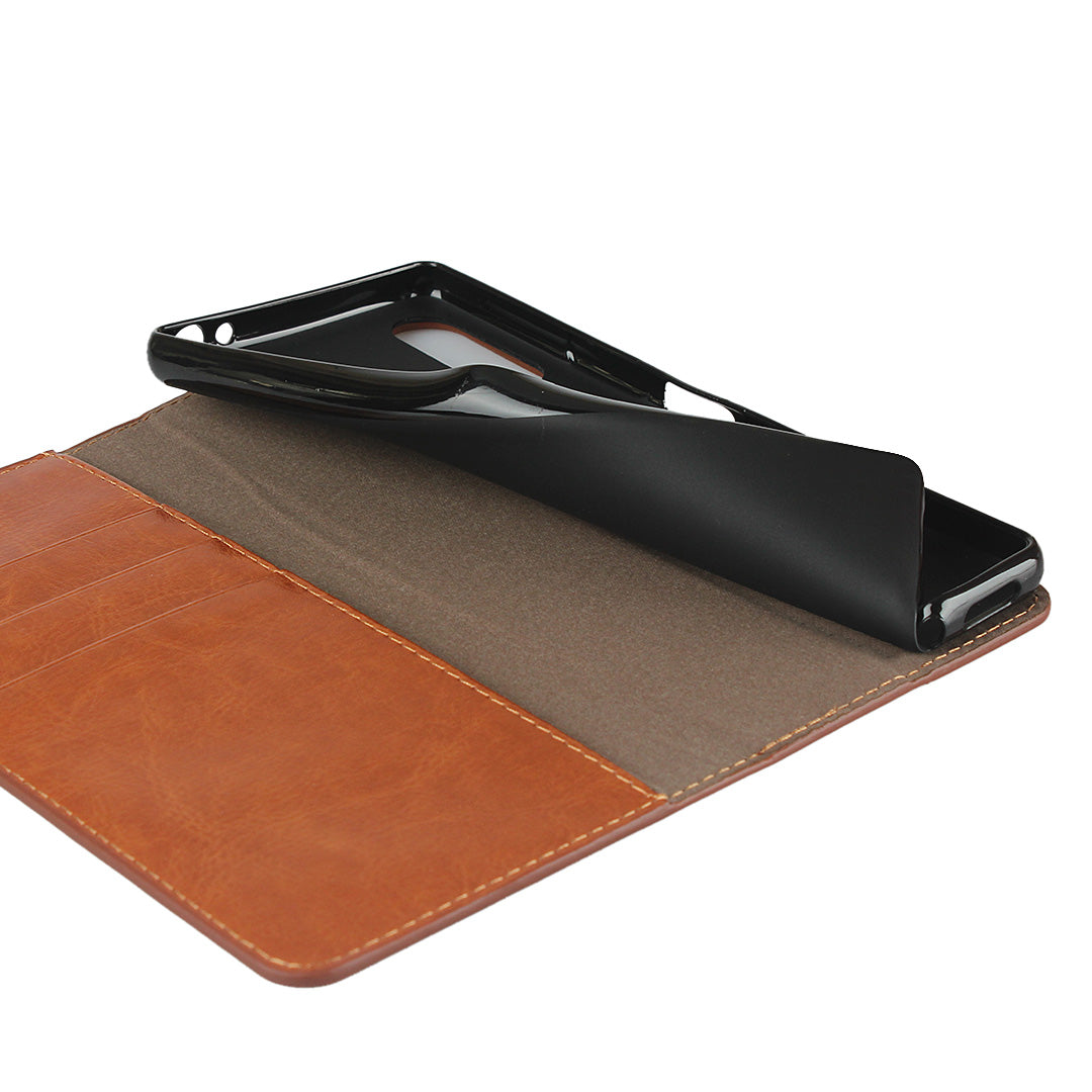 Crazy Horse Wallet Stand Genuine Leather Cover for Sony Xperia L4