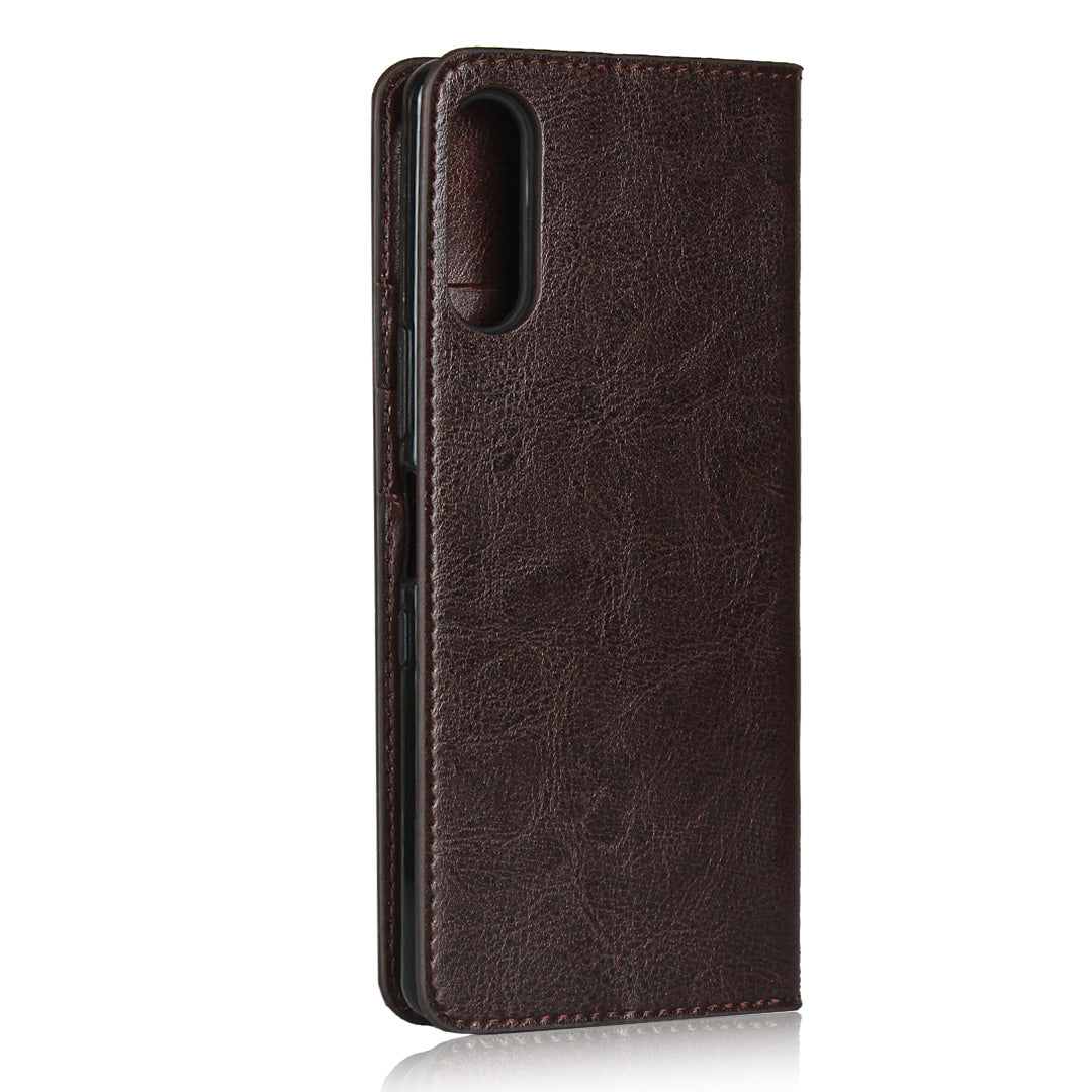 Crazy Horse Wallet Stand Genuine Leather Cover for Sony Xperia L4