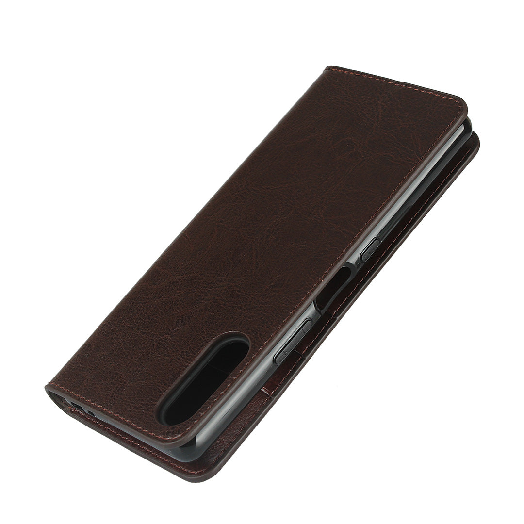 Crazy Horse Wallet Stand Genuine Leather Cover for Sony Xperia L4