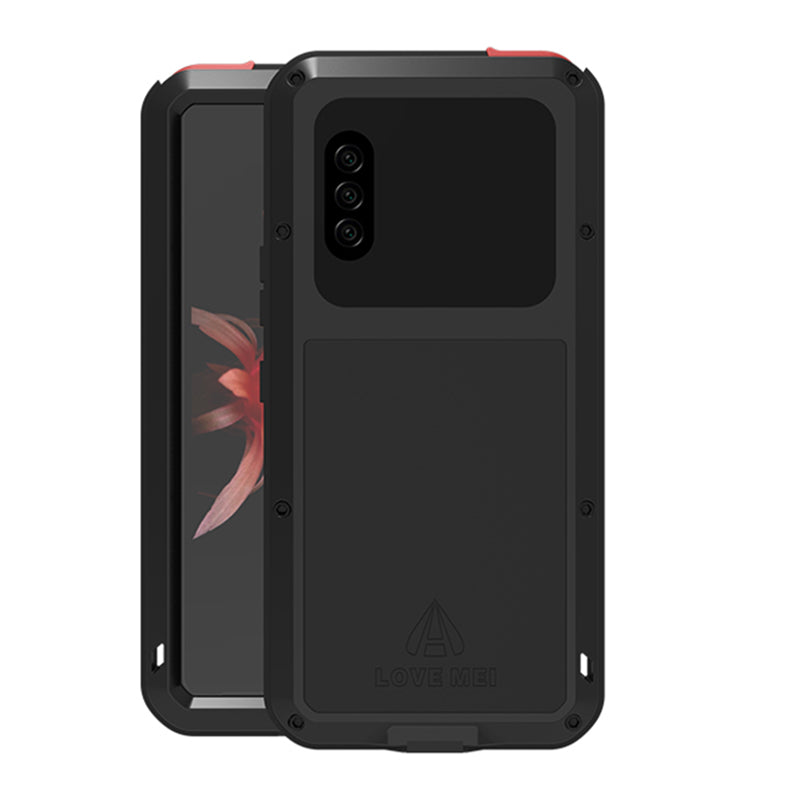 LOVE MEI Silicone+Metal+Tempered Glass Shock-proof Splash-proof Defender Shell for Sony Xperia 10 II