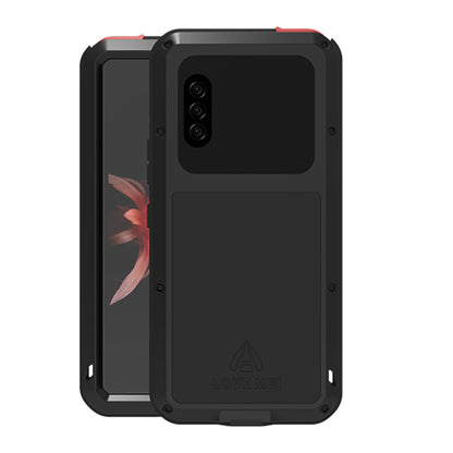 LOVE MEI Silicone+Metal+Tempered Glass Shock-proof Splash-proof Defender Shell for Sony Xperia 10 II