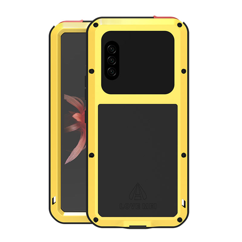 LOVE MEI Silicone+Metal+Tempered Glass Shock-proof Splash-proof Defender Shell for Sony Xperia 10 II