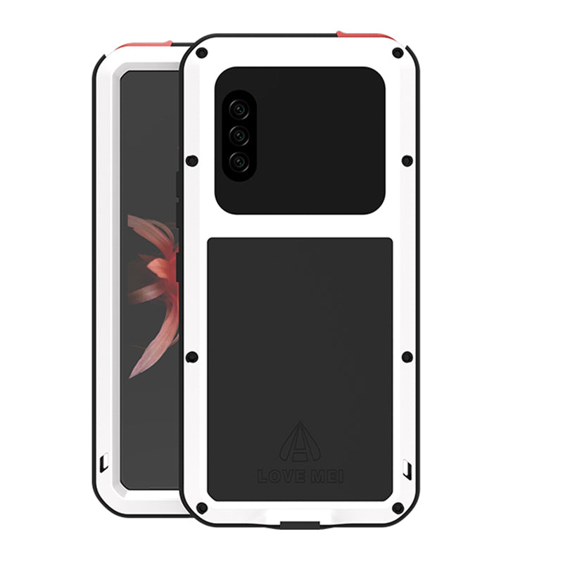 LOVE MEI Silicone+Metal+Tempered Glass Shock-proof Splash-proof Defender Shell for Sony Xperia 10 II