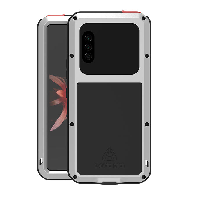 LOVE MEI Silicone+Metal+Tempered Glass Shock-proof Splash-proof Defender Shell for Sony Xperia 10 II