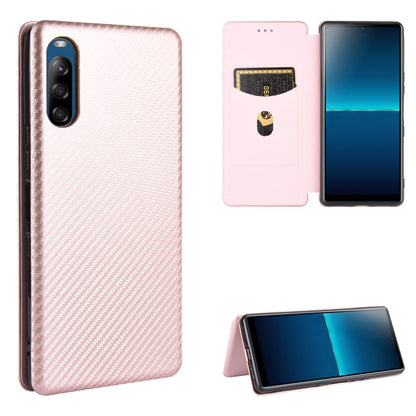 Carbon Fiber Auto-absorbed Leather Stand Protector Cover for Sony Xperia L4