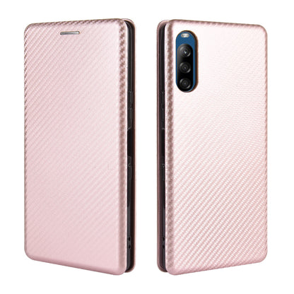 Carbon Fiber Auto-absorbed Leather Stand Protector Cover for Sony Xperia L4
