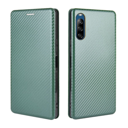 Carbon Fiber Auto-absorbed Leather Stand Protector Cover for Sony Xperia L4