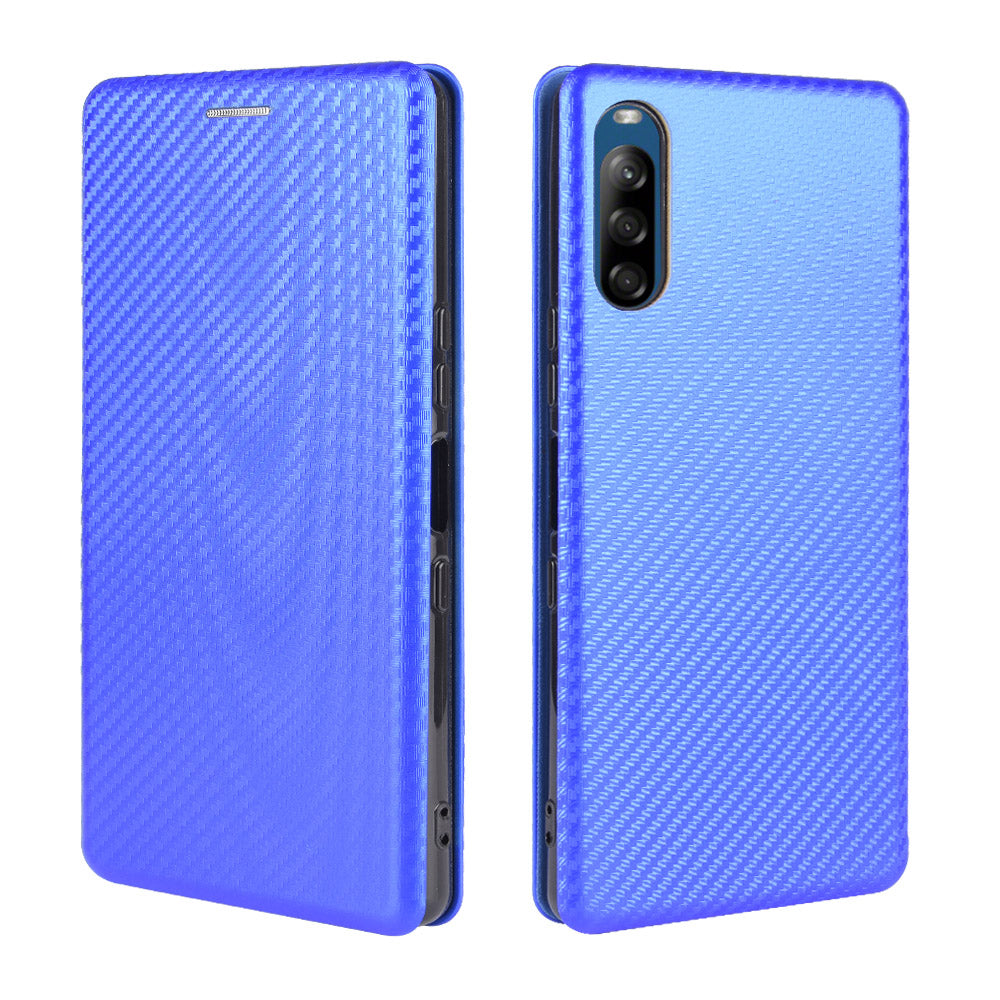 Carbon Fiber Auto-absorbed Leather Stand Protector Cover for Sony Xperia L4