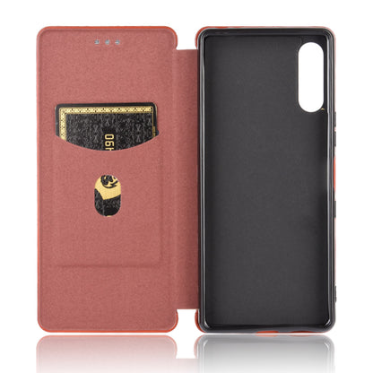 Carbon Fiber Auto-absorbed Leather Stand Protector Cover for Sony Xperia L4