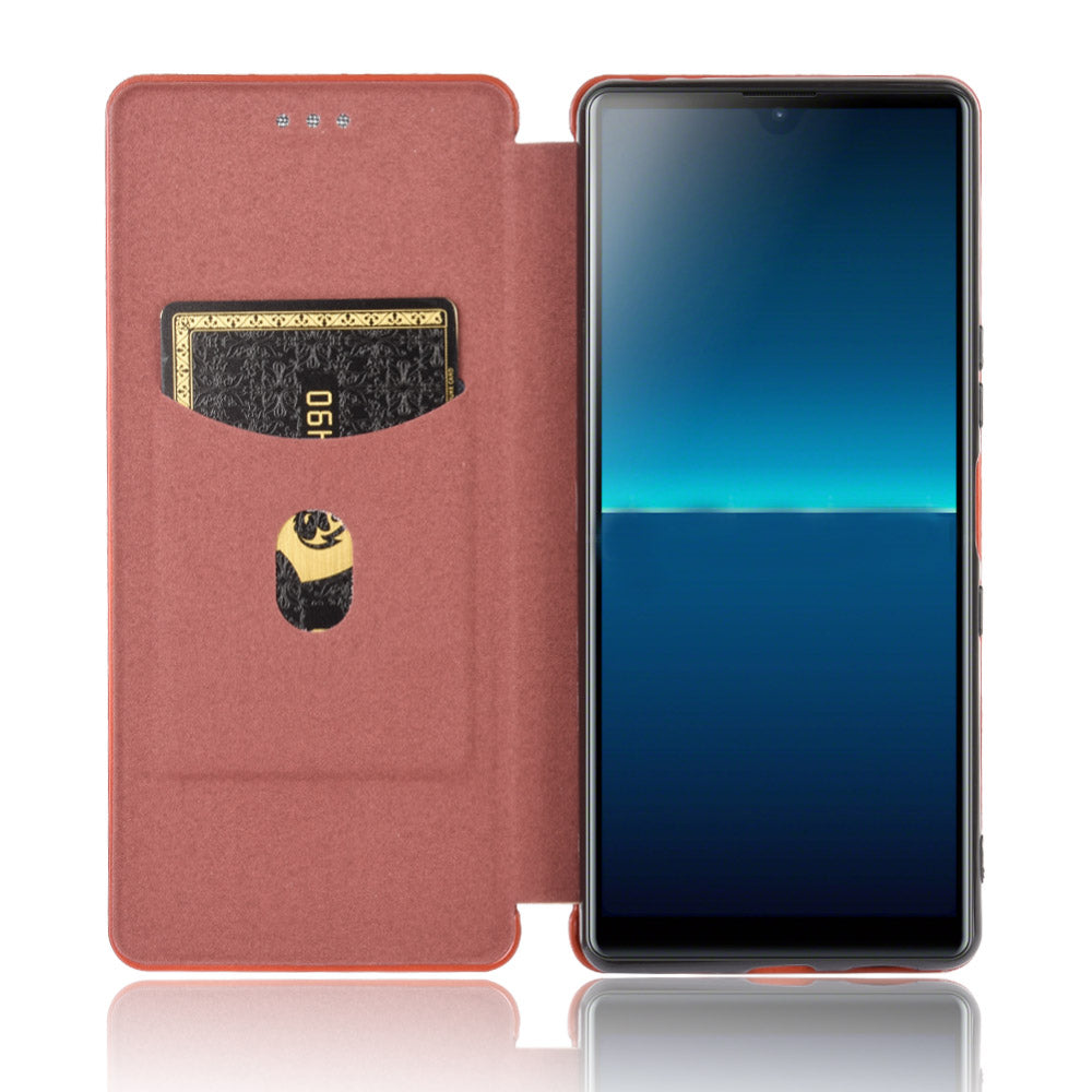 Carbon Fiber Auto-absorbed Leather Stand Protector Cover for Sony Xperia L4