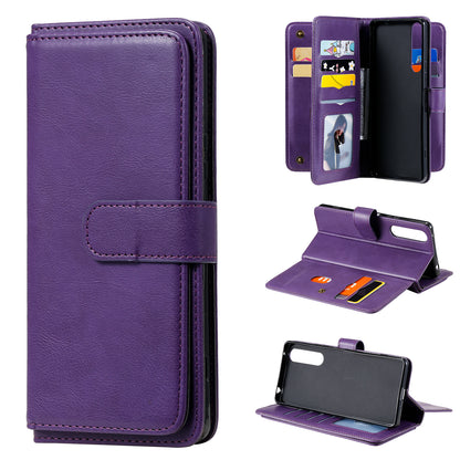 KT Multi-functional Series-1 10 Card Slots Wallet TPU+PU Leather Phone Shell for Sony Xperia 1 II