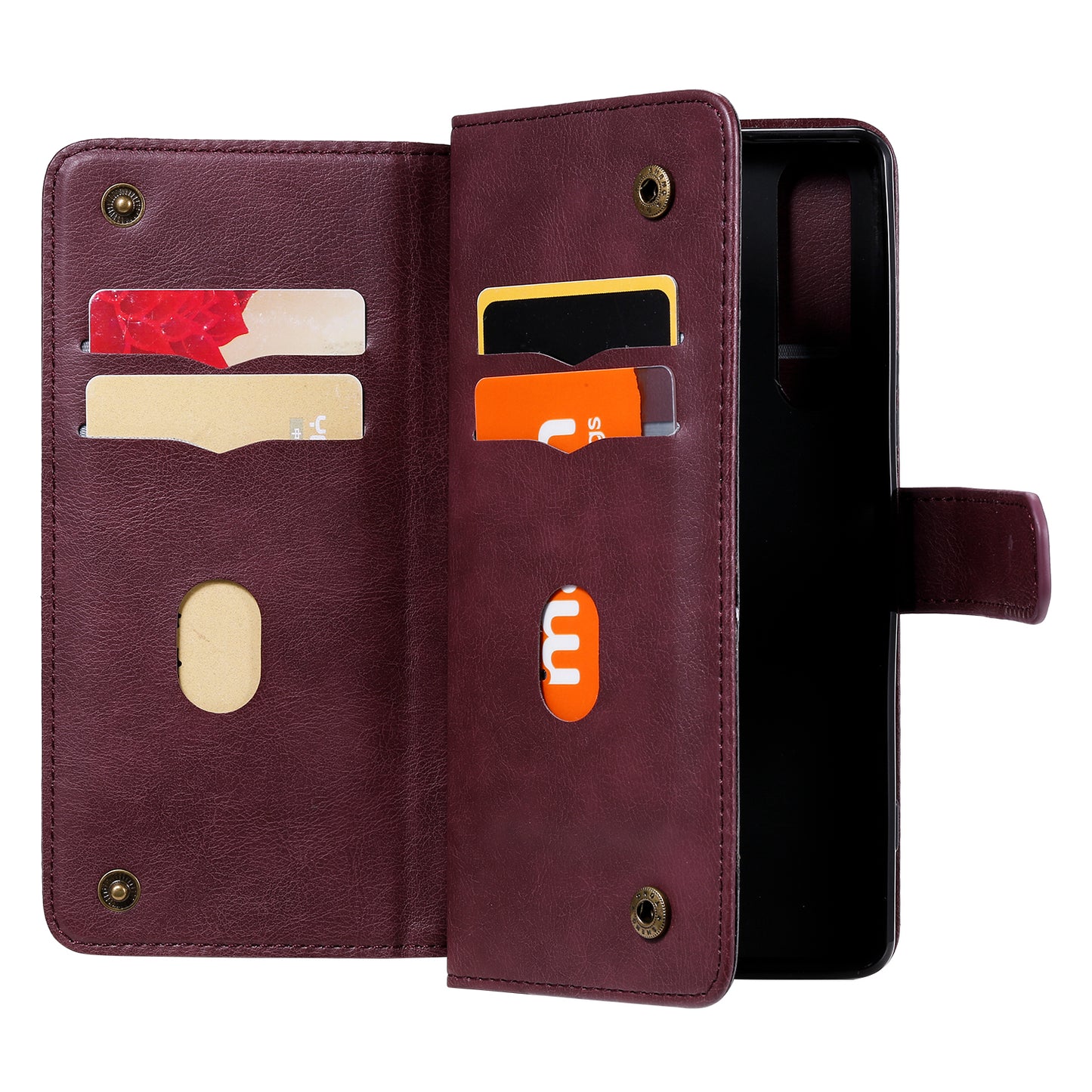KT Multi-functional Series-1 10 Card Slots Wallet TPU+PU Leather Phone Shell for Sony Xperia 1 II