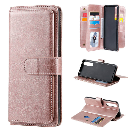 KT Multi-functional Series-1 10 Card Slots Wallet TPU+PU Leather Phone Shell for Sony Xperia 1 II