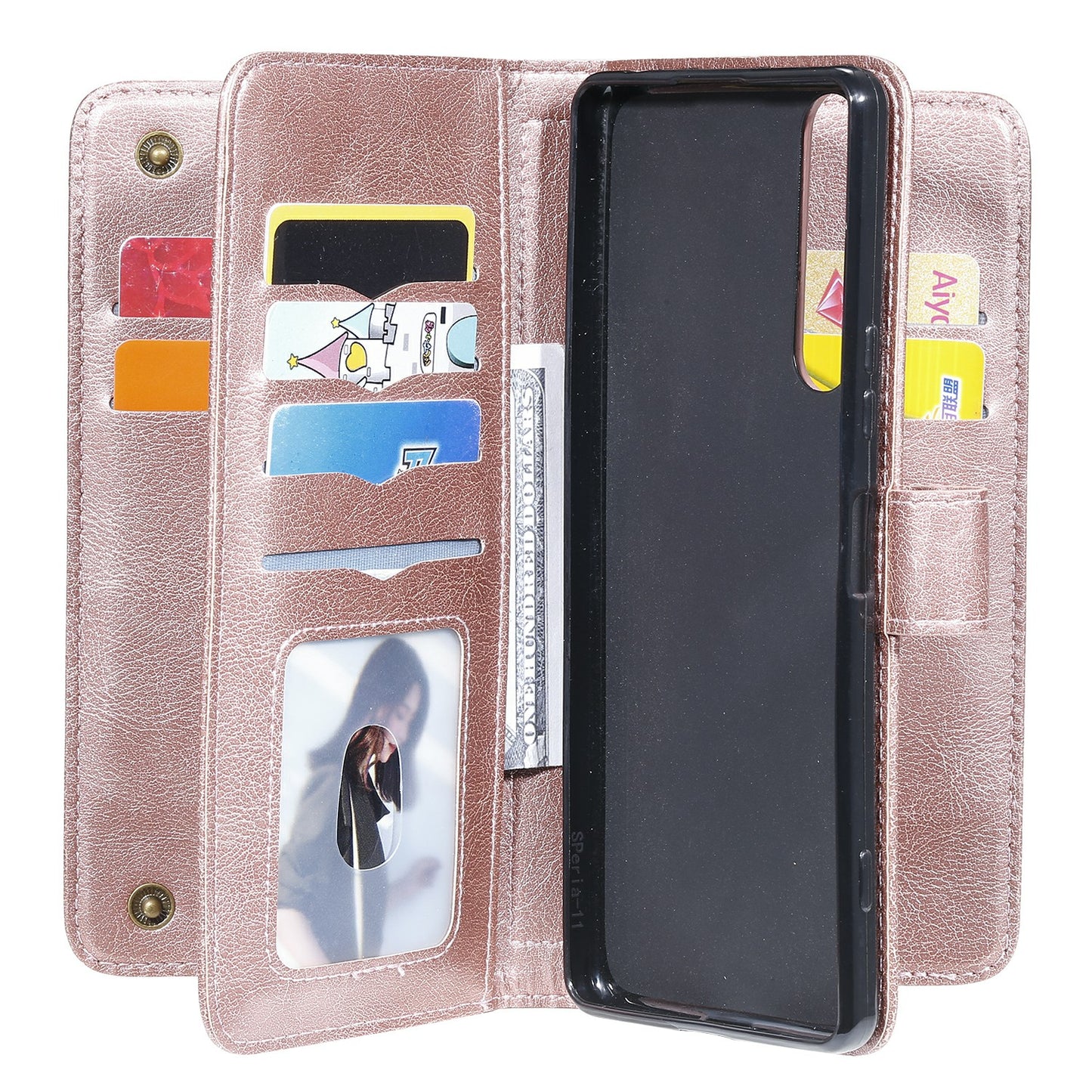KT Multi-functional Series-1 10 Card Slots Wallet TPU+PU Leather Phone Shell for Sony Xperia 1 II