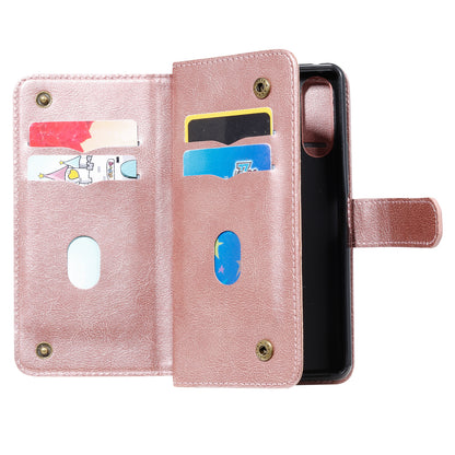 KT Multi-functional Series-1 10 Card Slots Leather Wallet Case for Sony Xperia 10 II