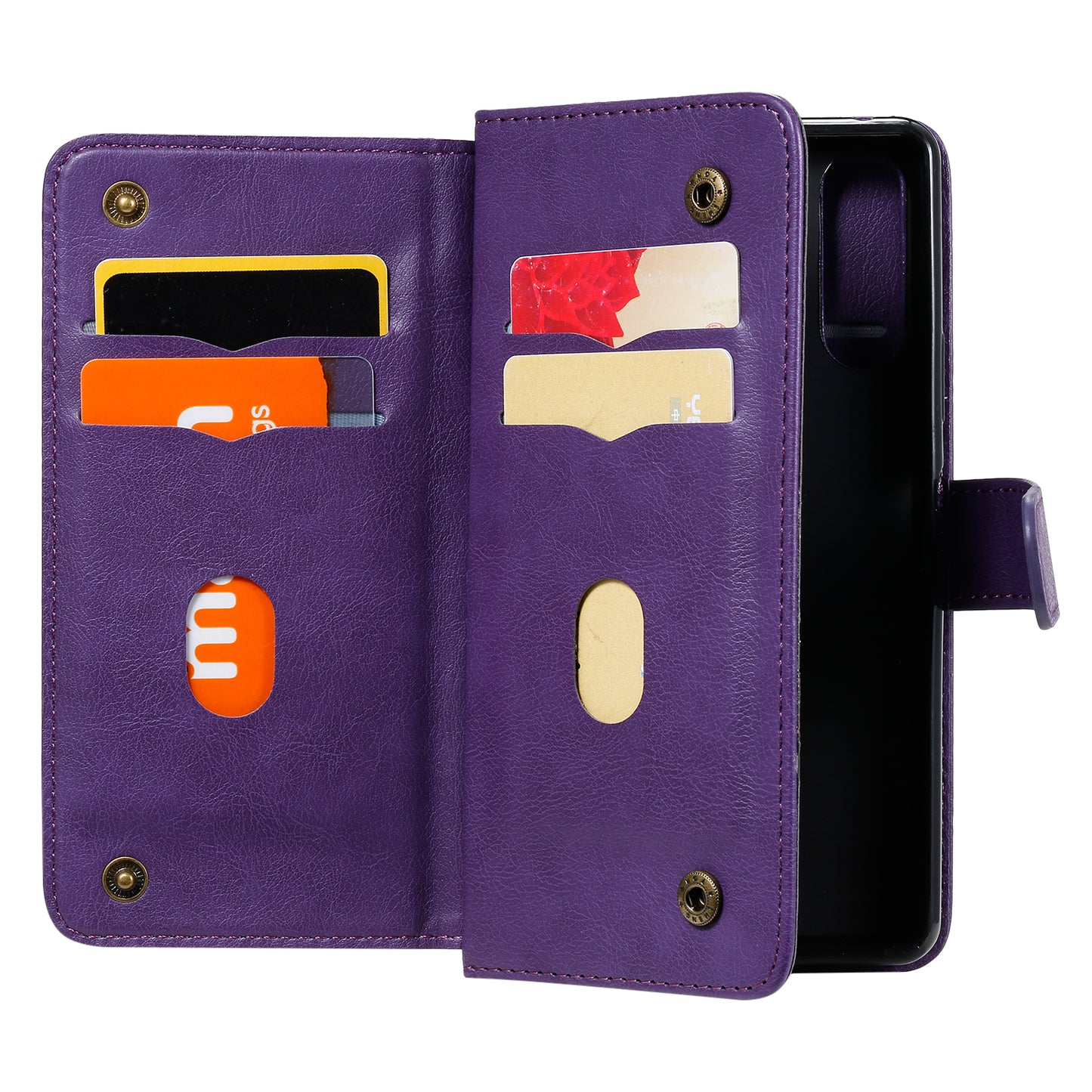 KT Multi-functional Series-1 10 Card Slots Leather Wallet Case for Sony Xperia 10 II