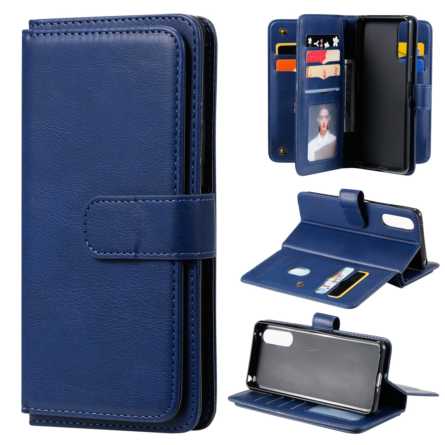 KT Multi-functional Series-1 10 Card Slots Leather Wallet Case for Sony Xperia 10 II