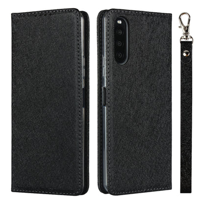 Silk Surface Leather with Strap Cover for Sony Xperia 10 II