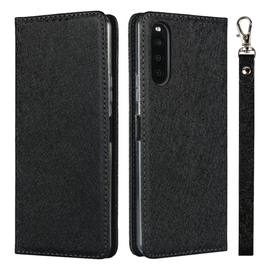 Silk Surface Leather with Strap Cover for Sony Xperia 10 II
