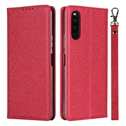 Silk Surface Leather with Strap Cover for Sony Xperia 10 II