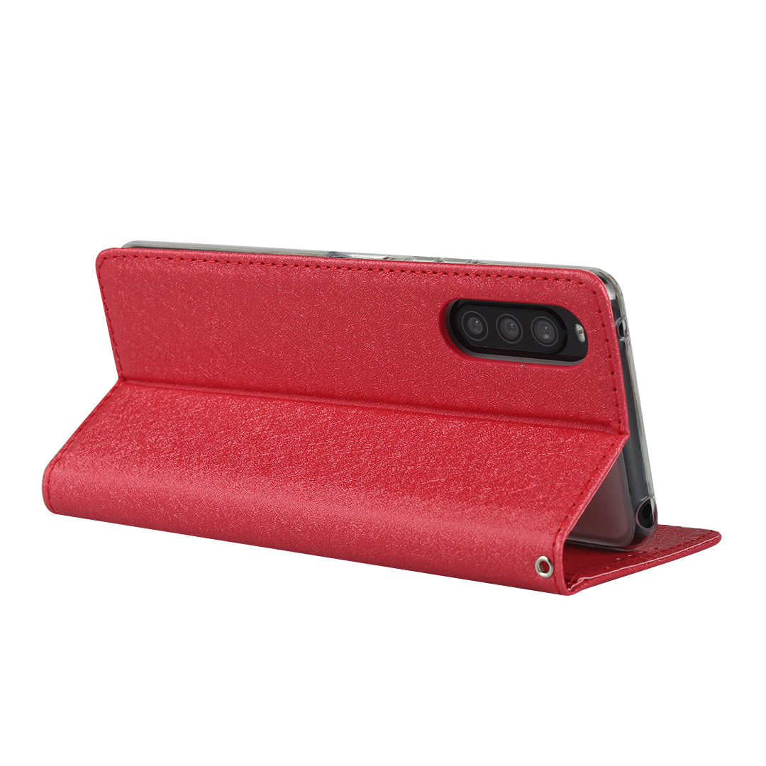 Silk Surface Leather with Strap Cover for Sony Xperia 10 II