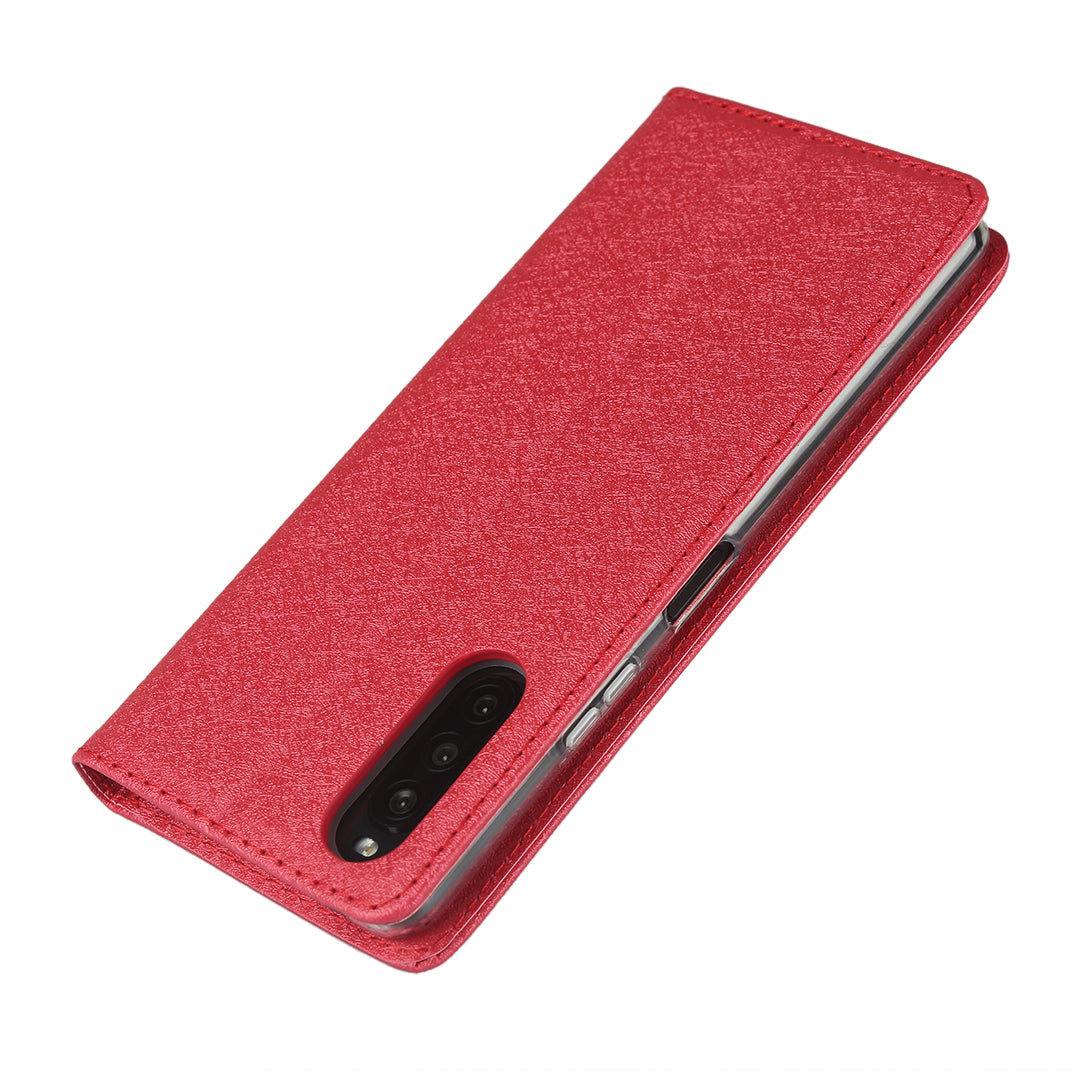 Silk Surface Leather with Strap Cover for Sony Xperia 10 II