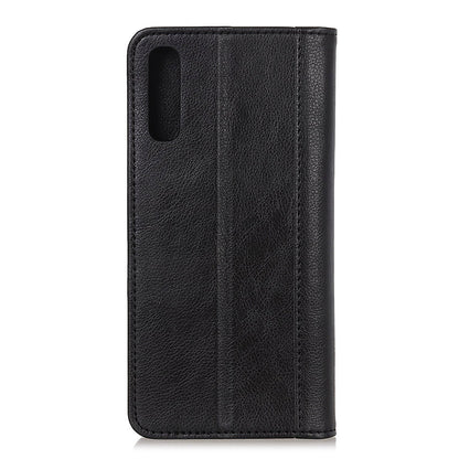 Litchi Skin Auto-absorbed Split Leather Cell Phone Case for Sony Xperia 5 II