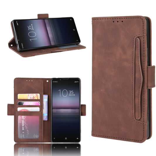 Multi-slot Leather Case Wallet Stand Shell for Sony Xperia 5 II