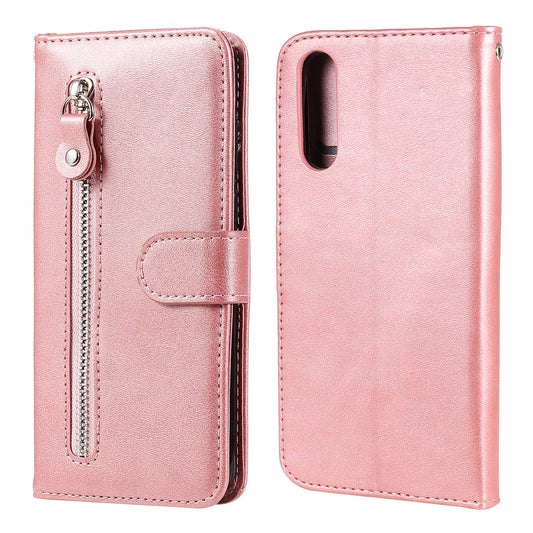 Multi-Function Leather Zippered Wallet Phone Case with Two Cash Pocket for Sony Xperia 10 II