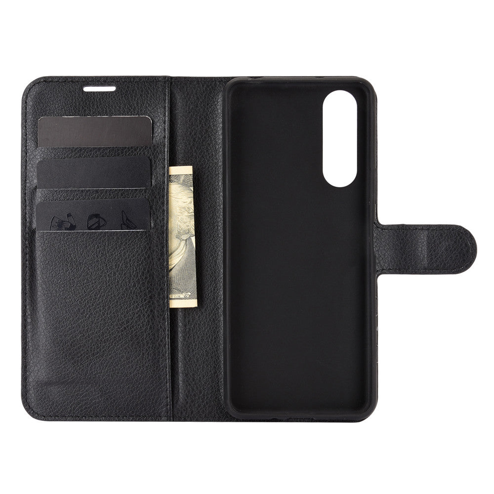 Litchi Texture Leather Wallet Cell Phone Protective Case for Sony Xperia 5 II