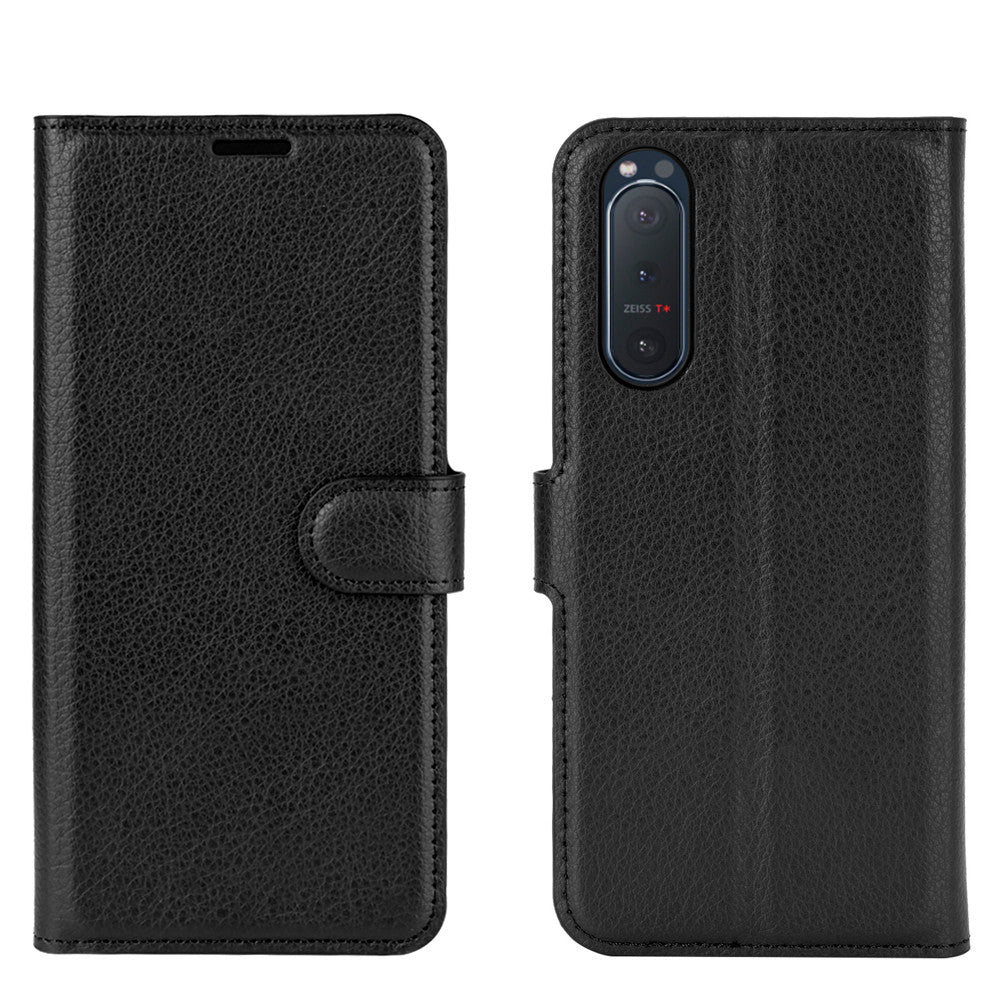 Litchi Texture Leather Wallet Cell Phone Protective Case for Sony Xperia 5 II