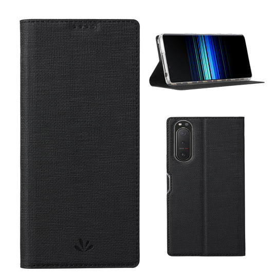 VILI DMX Cross Texture Card Slot Stand Leather Case for Sony Xperia 5 II