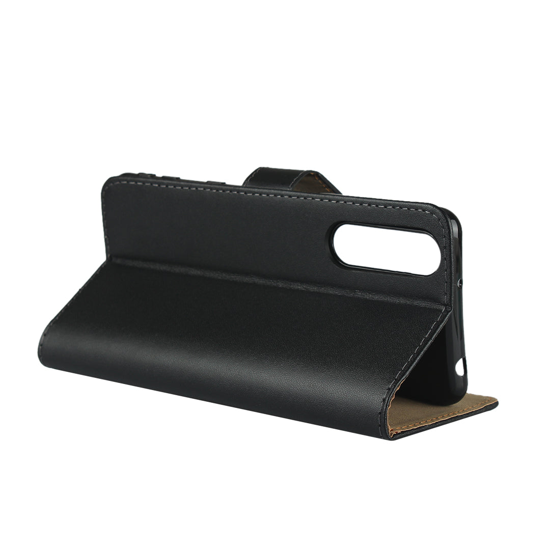 Genuine Leather Wallet Stand Phone Shell for Sony Xperia 5 II
