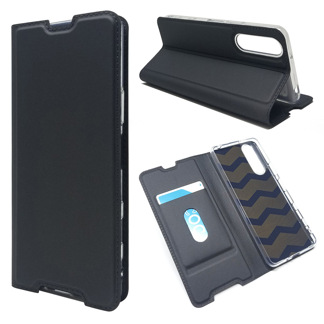 Magnetic Adsorption Stand Leather Card Holder Case for Sony Xperia 5 II