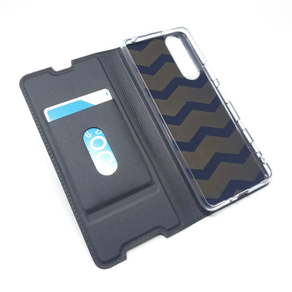 Magnetic Adsorption Stand Leather Card Holder Case for Sony Xperia 5 II