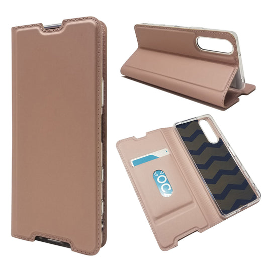 Magnetic Adsorption Stand Leather Card Holder Case for Sony Xperia 5 II
