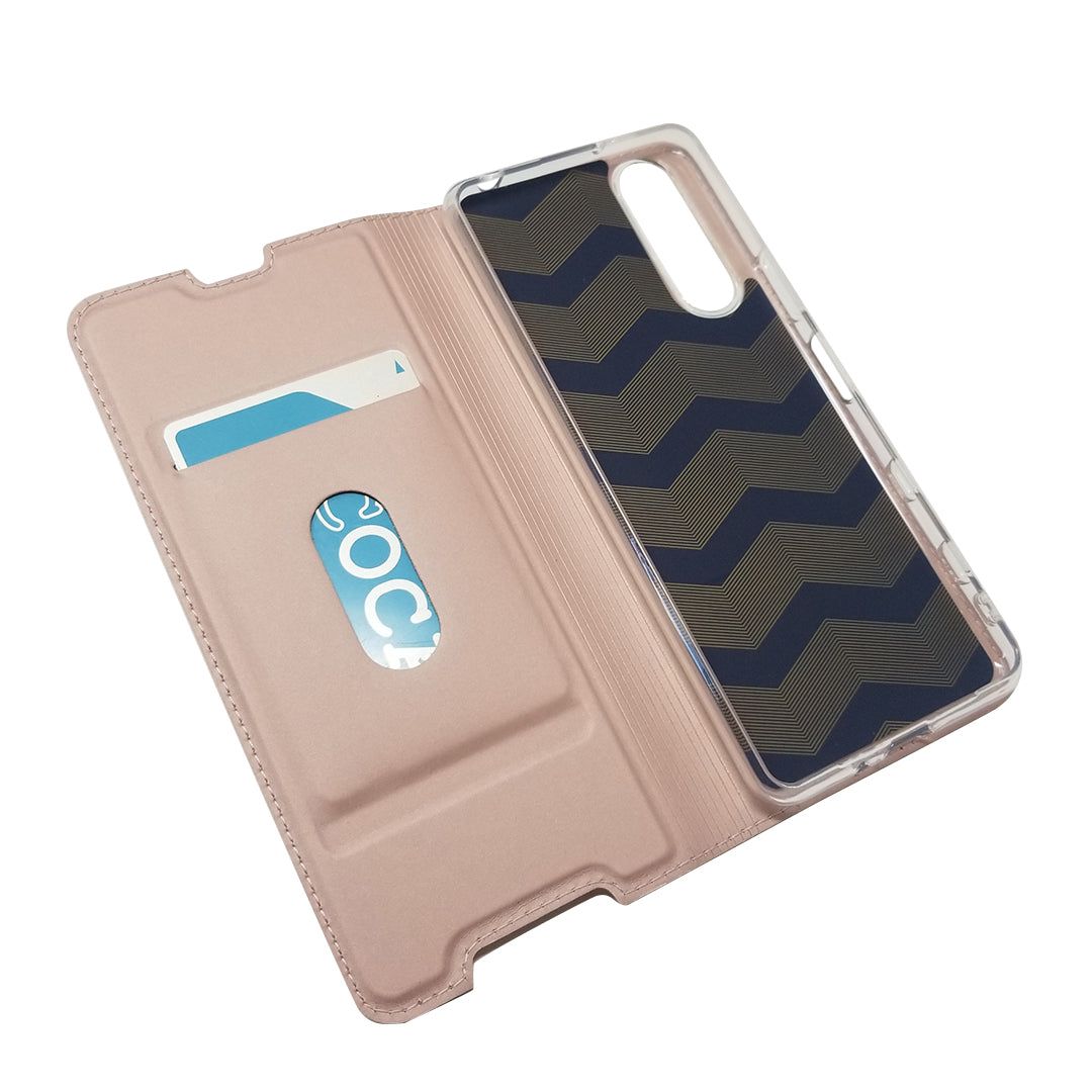 Magnetic Adsorption Stand Leather Card Holder Case for Sony Xperia 5 II