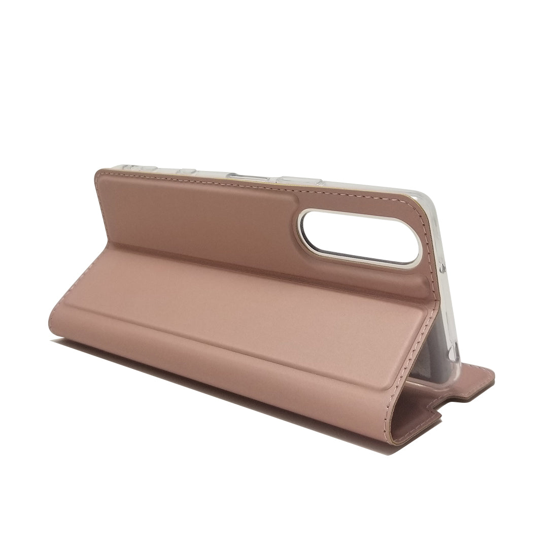 Magnetic Adsorption Stand Leather Card Holder Case for Sony Xperia 5 II