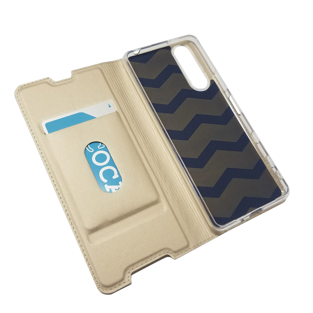 Magnetic Adsorption Stand Leather Card Holder Case for Sony Xperia 5 II