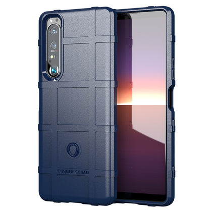 Shock-proof Rugged Square Grid Texture TPU Phone Cover Case for Sony Xperia 1 III 5G