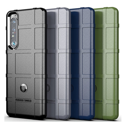 Shock-proof Rugged Square Grid Texture TPU Phone Cover Case for Sony Xperia 1 III 5G