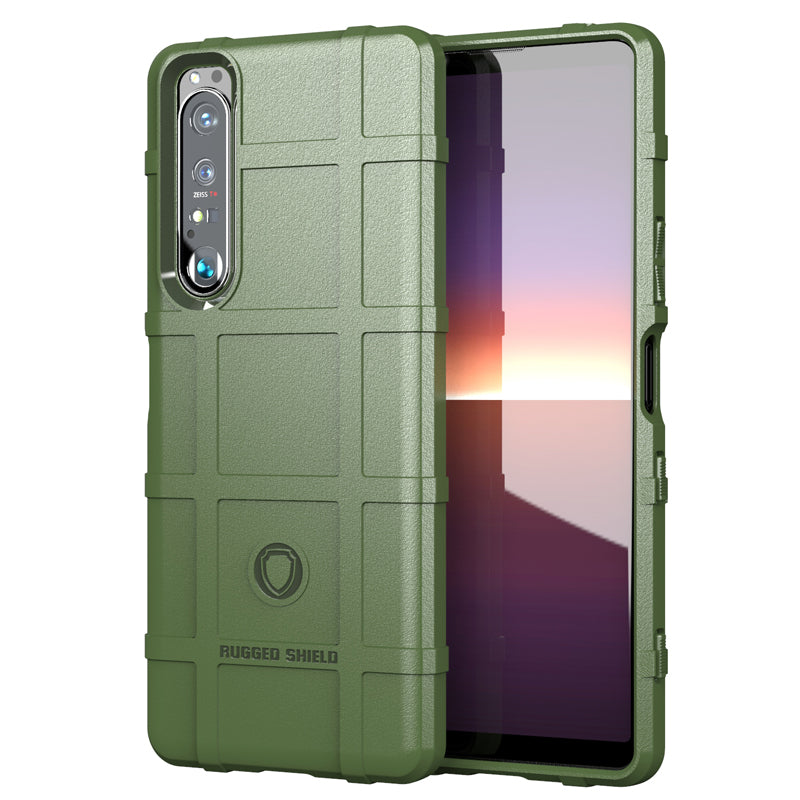 Shock-proof Rugged Square Grid Texture TPU Phone Cover Case for Sony Xperia 1 III 5G