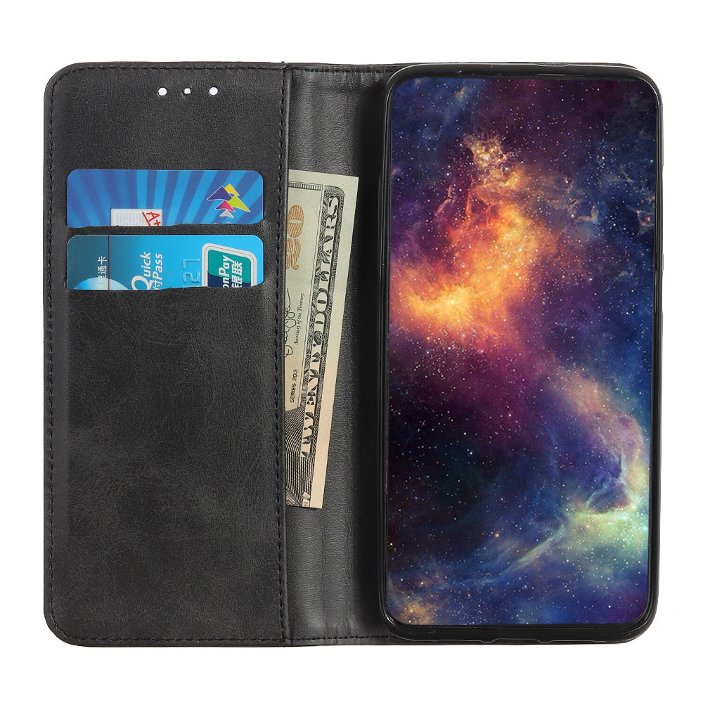 Split Leather Wallet Phone Cover for Sony Xperia 10 III 5G Auto-absorbed Design Stand Smartphone Shell