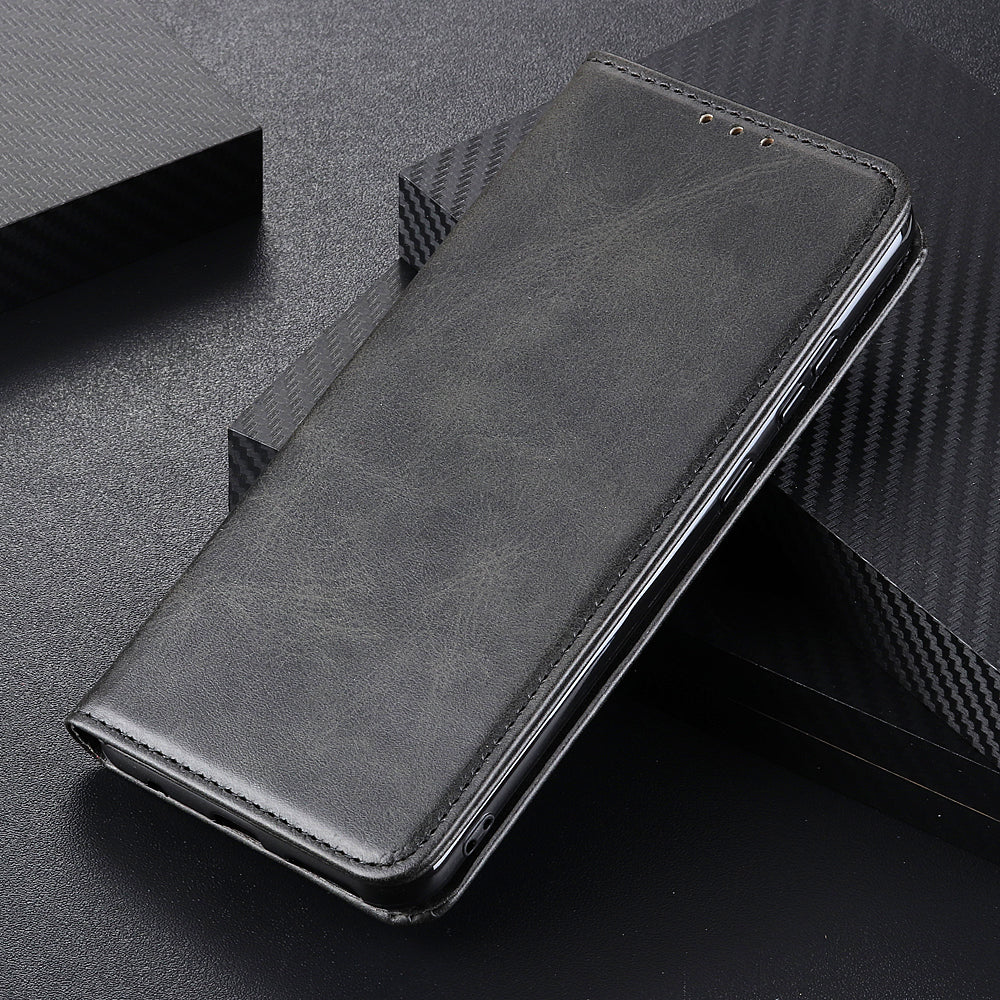 Split Leather Wallet Phone Cover for Sony Xperia 10 III 5G Auto-absorbed Design Stand Smartphone Shell