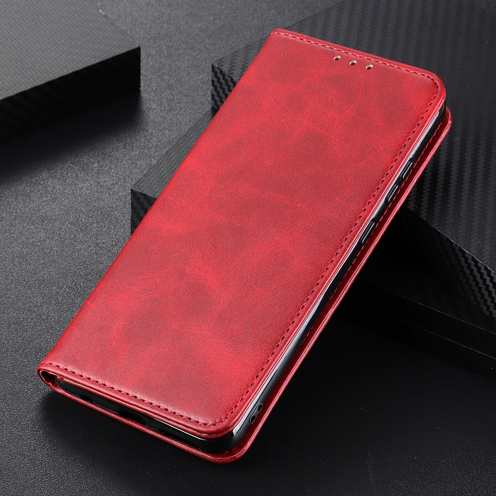 Split Leather Wallet Phone Cover for Sony Xperia 10 III 5G Auto-absorbed Design Stand Smartphone Shell