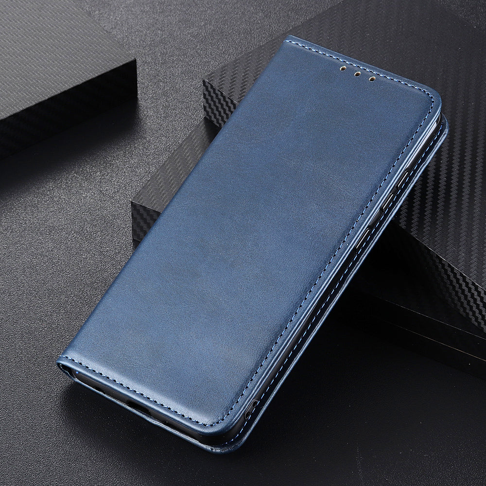 Split Leather Wallet Phone Cover for Sony Xperia 10 III 5G Auto-absorbed Design Stand Smartphone Shell