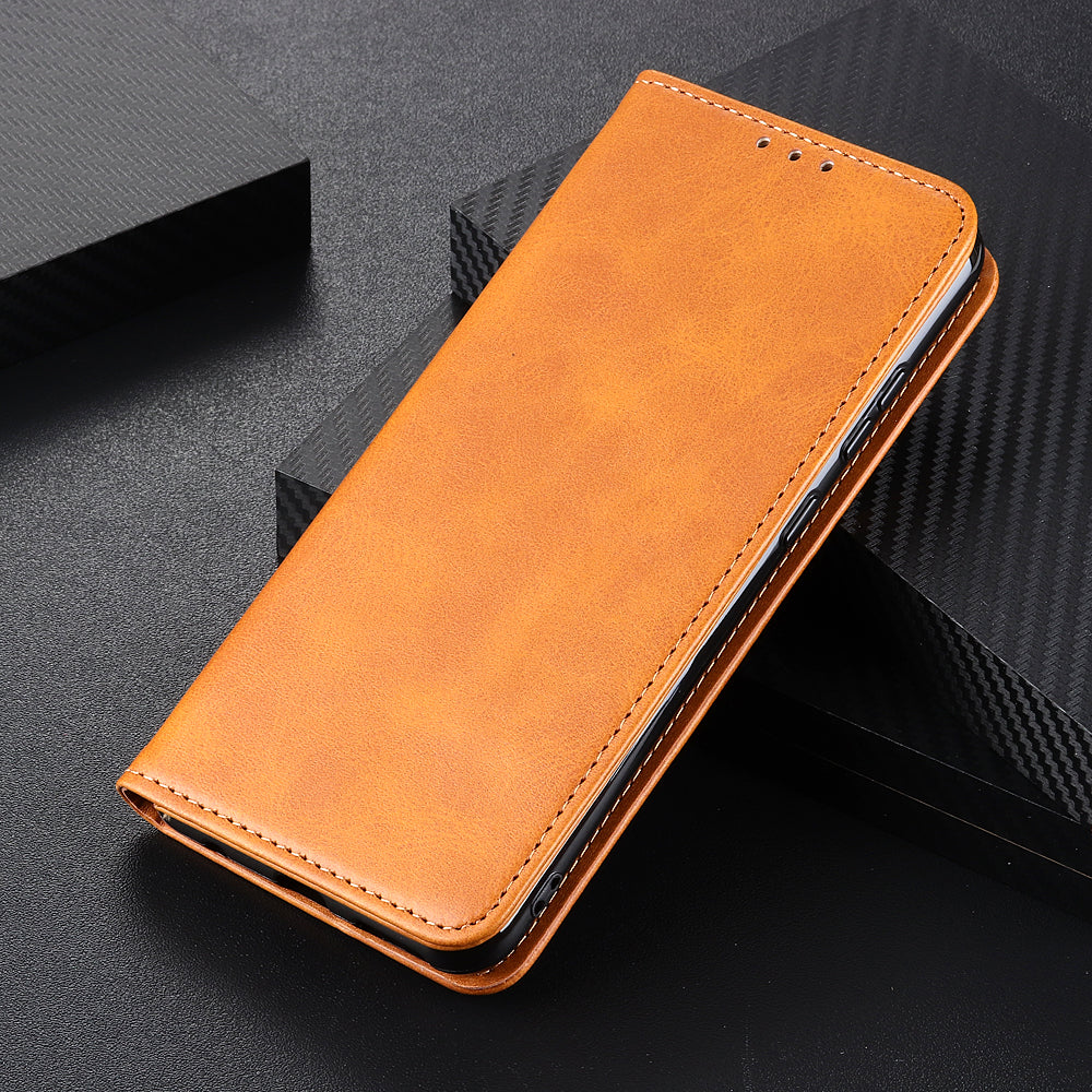 Split Leather Wallet Phone Cover for Sony Xperia 10 III 5G Auto-absorbed Design Stand Smartphone Shell