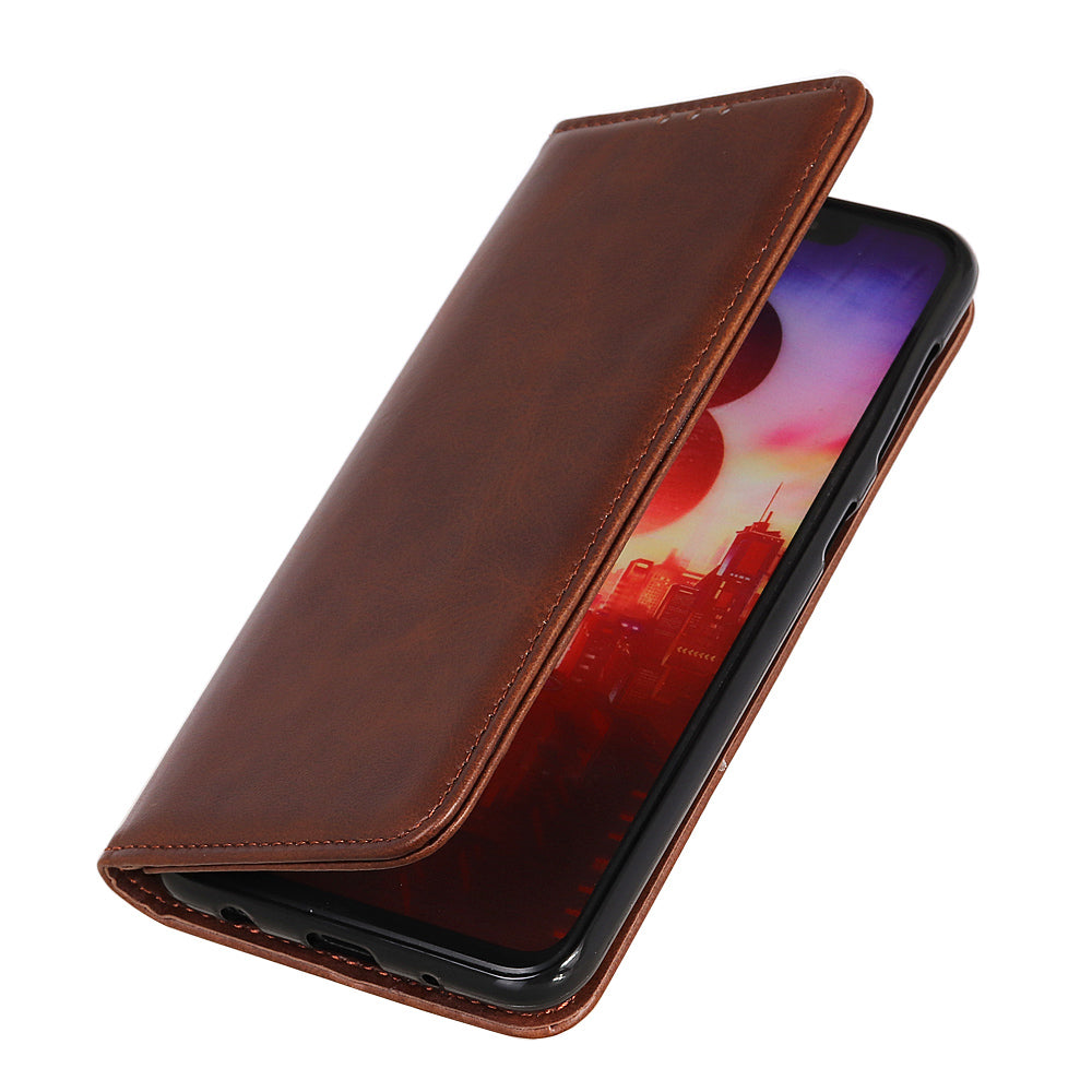 Split Leather Wallet Phone Cover for Sony Xperia 10 III 5G Auto-absorbed Design Stand Smartphone Shell